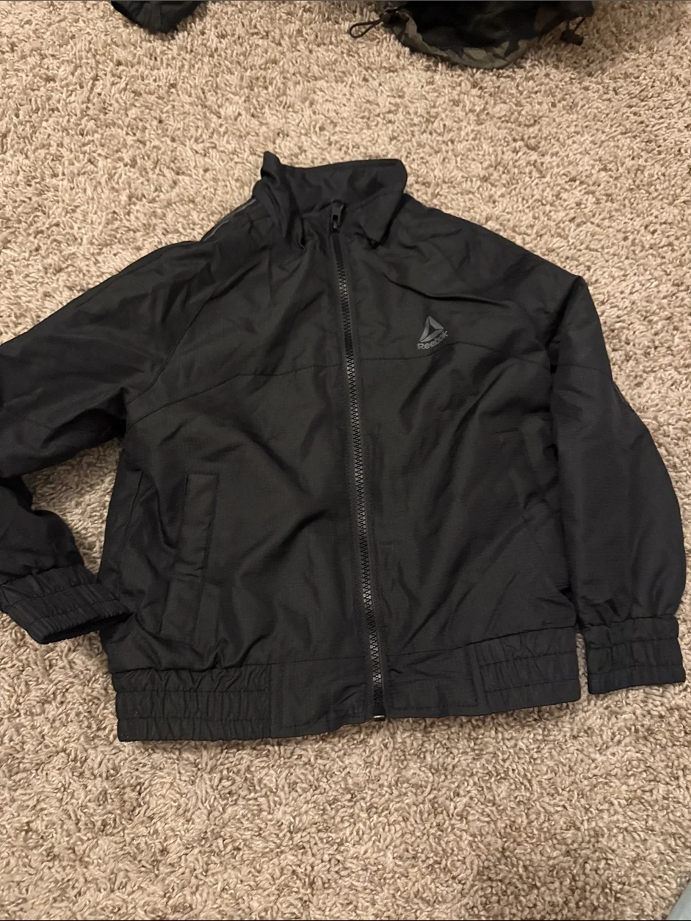 Reebok boy’s Black Full-Zip Windbreaker Jacket